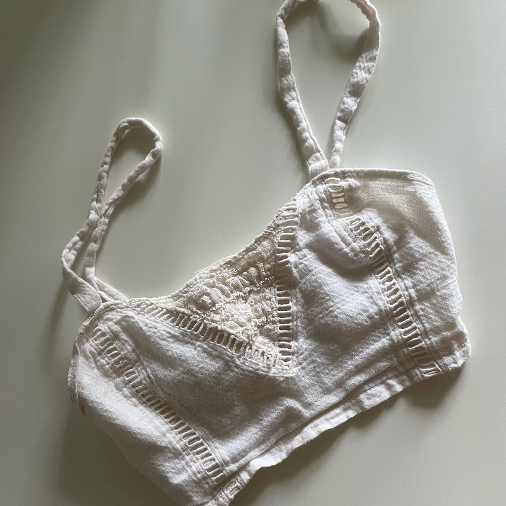 Pins & Needles White Crochet Crop Top